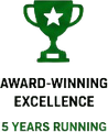 Award-winning excellence, 5 years running