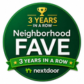 Nextdoor Neighborhood Fave, 3 years in a row
